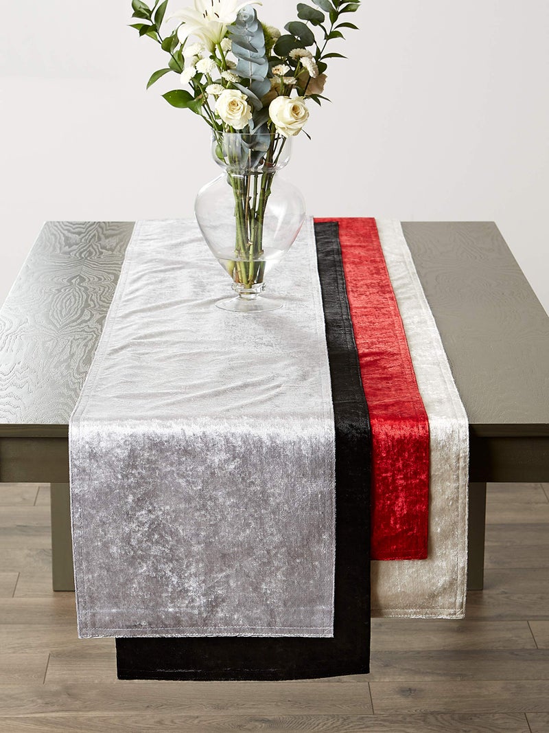 DII Velvet Collection Tabletop, Table Runner, 14x72, Cream - Image 4